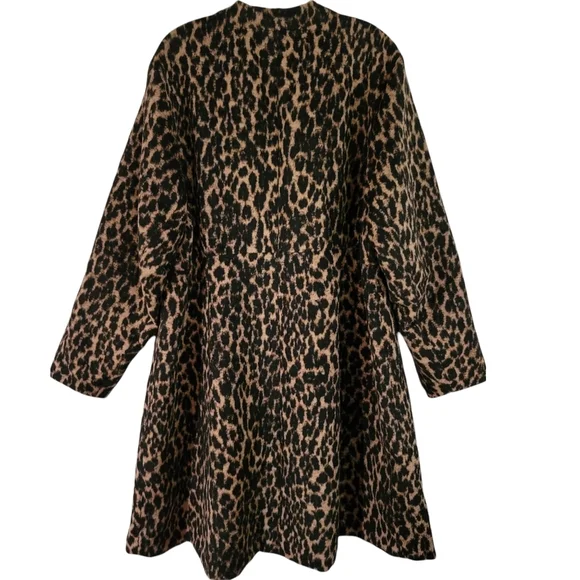 Torrid Leopard Woolen Driving Coat - Picture 3 of 8